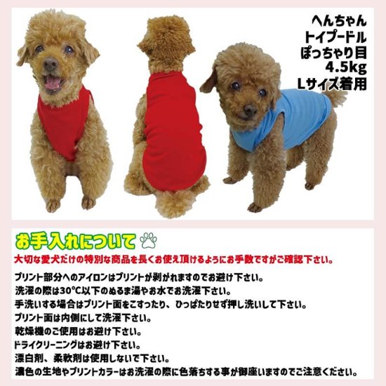 愛犬の名入れが出来る メッシュタンクトップ 漢字縦書きタイプ　名前入り犬服 お好きな犬服やTシャツ等にもプリント出来ます画像