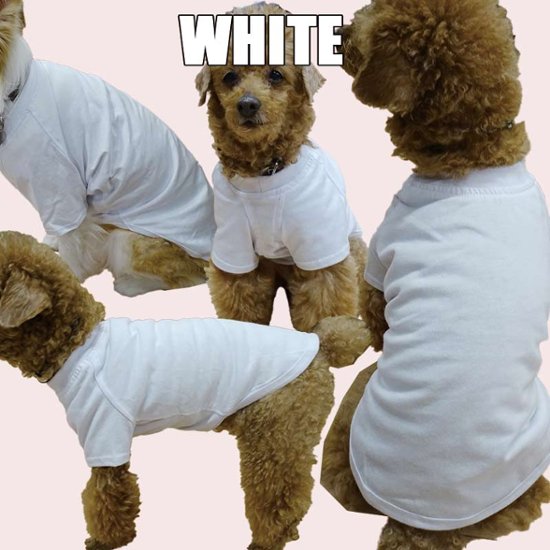 プリント用犬服　無地ボディ（卸売対応） 犬用Ｔシャツ コットン100％ S~4XL 10色展開 超小型犬、小型犬、中型犬、大型犬 dog-te-6c画像