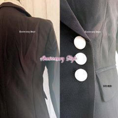 パンツスーツ S-XL ピンクチェック 黒 ネイビー 即納 結婚式 セットアップ 長袖テーラードジャケット＋七分丈パンツ 韓国風 上下セット ツーピース u97456 OL 制服画像