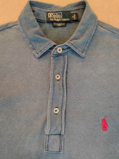 ポロ ラルフローレン Polo Ralph Lauren インディゴ染め ポロシャツ 半袖 シャツ（USED品）画像