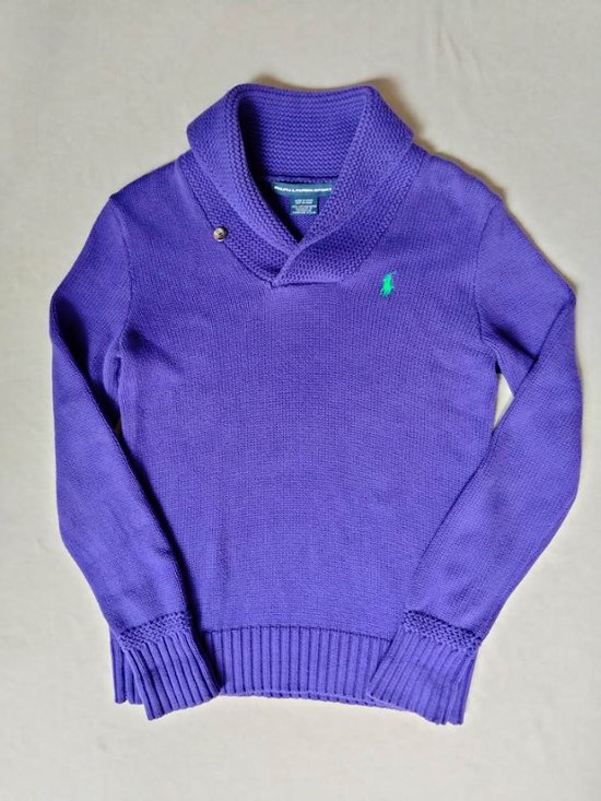 ラルフローレン Ralph Lauren ウィメンズ パープル ショールカラー ニット セーター（USED品）画像