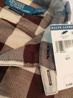 ポロ ラルフローレン ワークシャツ ブラウン ネルシャツ画像