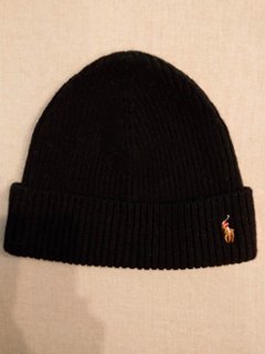 ポロ ラルフローレン ニットキャップ ブラックの画像