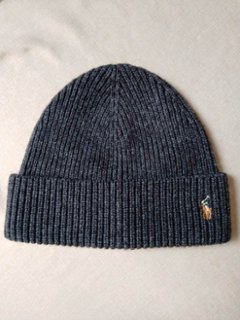 ポロ ラルフローレン ニットキャップ チャコール グレーの画像