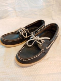 スペリー トップサイダーレザー デッキ シューズ ネイビー（USED品）の画像