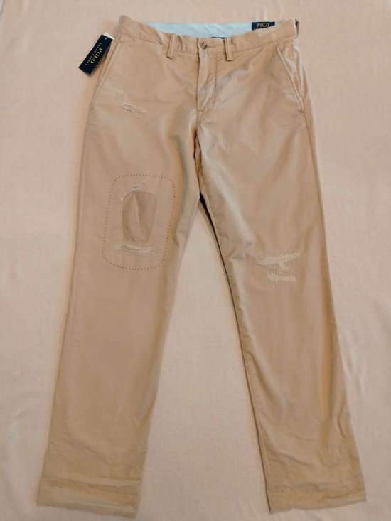 ポロ ラルフローレン チノパン ダメージ・リペア加工画像