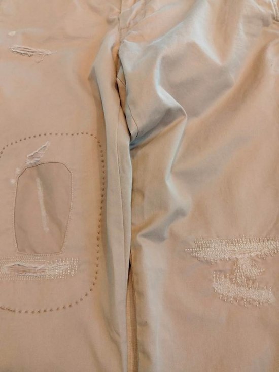 ポロ ラルフローレン チノパン ダメージ・リペア加工画像