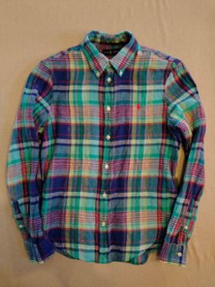 ポロ ラルフローレン シャツ リネン ボタンダウンシャツ Women's（USED品）の画像