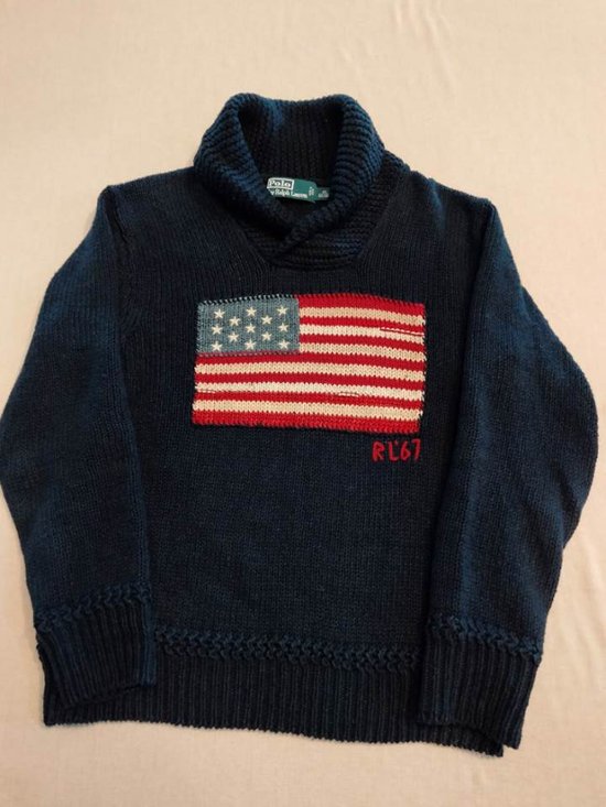 ポロ ラルフローレン 星条旗 ショールカラー セーター（USED品）画像