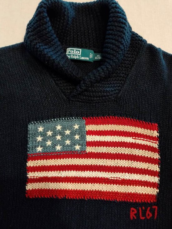 ポロ ラルフローレン 星条旗 ショールカラー セーター（USED品）画像