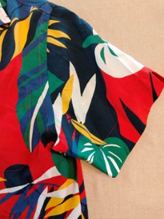 ポロ ラルフローレン アロハシャツ オープンカラー レッド画像