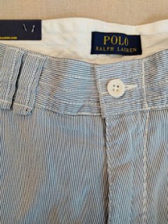 ポロ ラルフローレン Polo Ralph Lauren ストライプ ホワイト×ブルー カーゴ ショーツ ショートパンツ画像