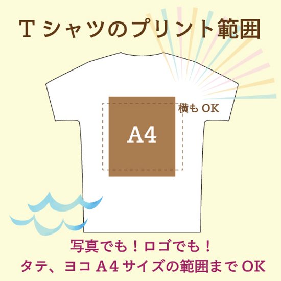 Ｔシャツ白　写真プリント　昇華転写カラープリント画像