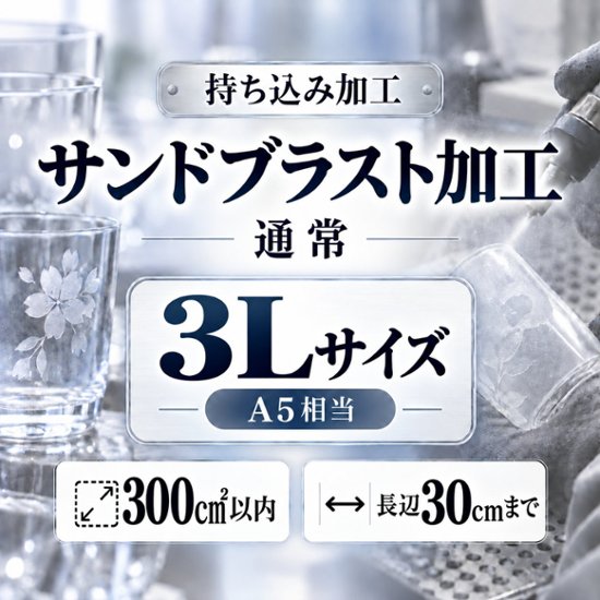 サンドブラスト加工　持ち込み素材　通常彫刻　３Ｌサイズ　Ａ５相当　300㎠以内　長辺30cm迄画像