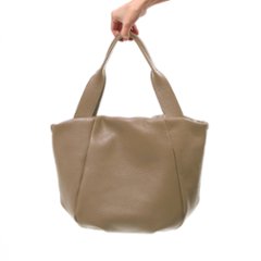 牛革ハンドバッグ（大）：グレージュの画像
