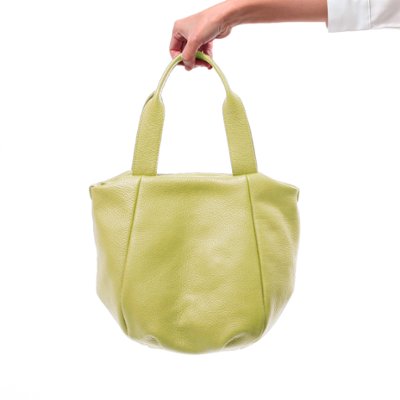 牛革ハンドバッグ：ピスタチオの画像