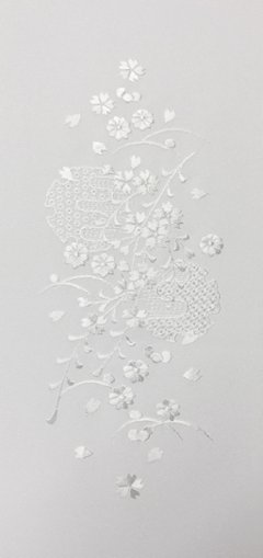 刺繍［金・白］しだれ桜雪輪雲柄半衿画像