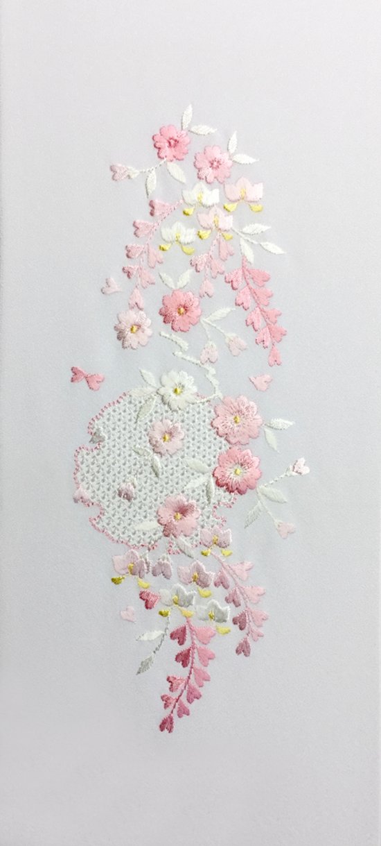 刺繍［白］桐花絞り柄半衿画像