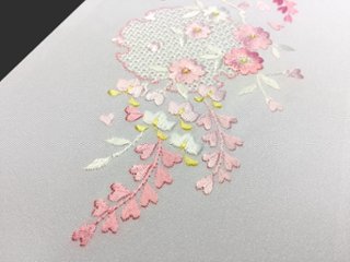 刺繍［白］桐花絞り柄半衿画像