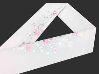 刺繍［白・ピンク］輪桜ちらし柄半衿画像