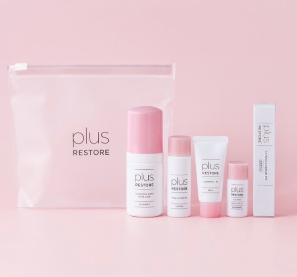★数量限定★プラスリストア　ベーシックキット（TAホワイトクリームMD現品10g＋ミニサイズ４種）画像