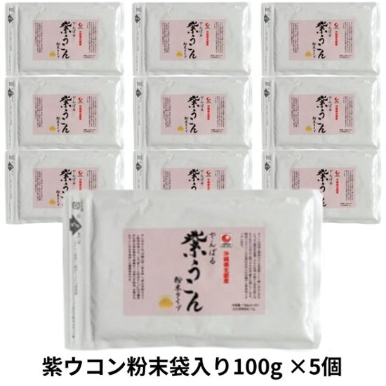 紫ウコン粉末袋入り100g×10個セット アクアグリーン沖縄 ウコン 紫ウコン 粉末  沖縄画像