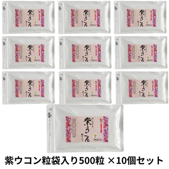 紫ウコン粒袋入り500粒×10個セット アクアグリーン沖縄 紫ウコン 錠剤 サプリメント うっちん画像