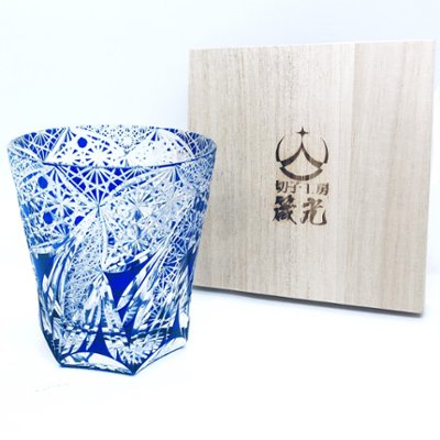五菊繚乱天開ロックグラスの画像