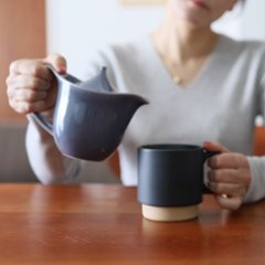 鳥の口先のような形とグレーが大人かわいい磁器のティーポット　420ml画像