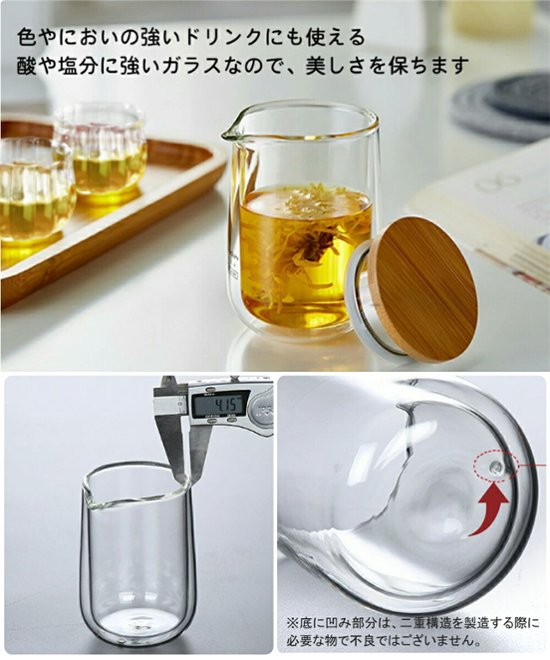 一人分にちょうどいい280ml　二層断熱 ガラス茶器画像