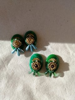  Green Vintage earrings画像