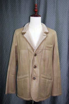 Men'sムートン　ダブルフェイステーラードハーフコートの画像
