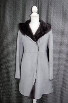 ムートン　ダブルフェイスフーディーコートの画像