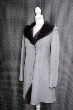 ムートン　ダブルフェイスフーディーコート画像