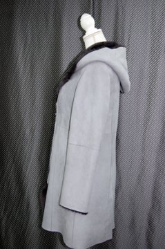 ムートン　ダブルフェイスフーディーコート画像