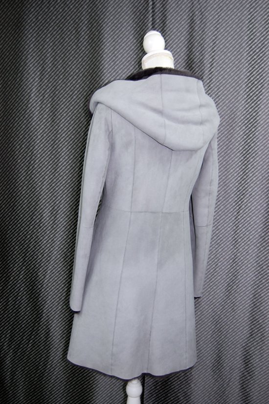 ムートン　ダブルフェイスフーディーコート画像