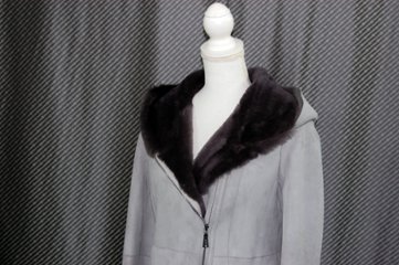 ムートン　ダブルフェイスフーディーコート画像