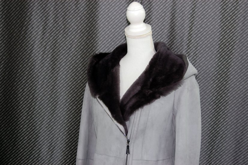 ムートン　ダブルフェイスフーディーコート画像