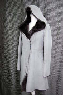 ムートン　ダブルフェイスフーディーコート画像