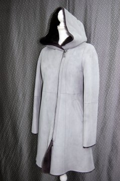 ムートン　ダブルフェイスフーディーコート画像