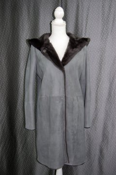 ムートン　ダブルフェイスフーディーコートの画像