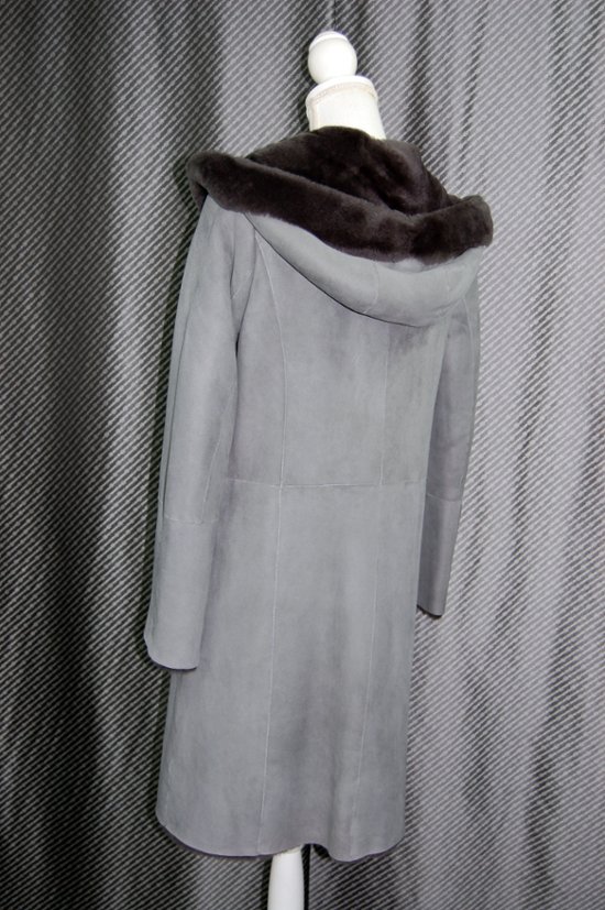 ムートン　ダブルフェイスフーディーコート画像