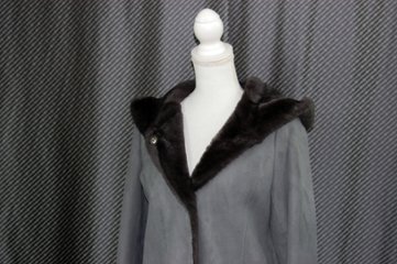 ムートン　ダブルフェイスフーディーコート画像