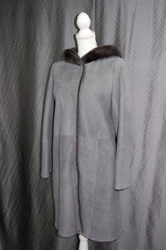 ムートン　ダブルフェイスフーディーコート画像