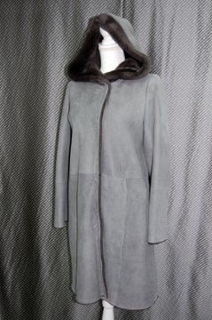 ムートン　ダブルフェイスフーディーコート画像