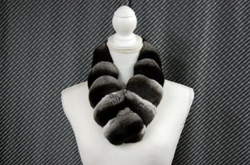 ブラックベルベットチンチラ　ダブルフェイスマフラーの画像