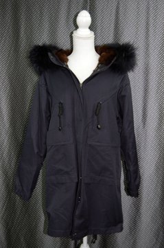 ロシアリスライナー付　フーディーモッズコート　フィンラクーントリムの画像