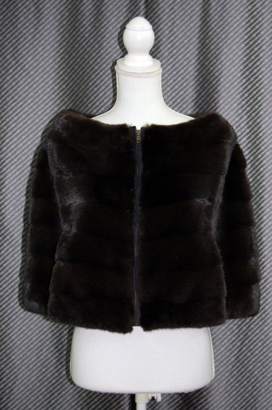 ブラックグラマミンク　スリットケープ画像