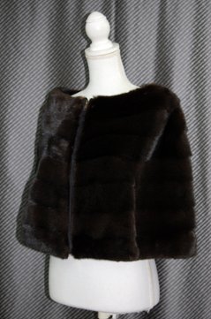 ブラックグラマミンク　スリットケープ画像