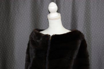 ブラックグラマミンク　スリットケープ画像